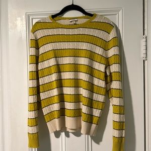 J.crew 100% cashmere stripe sweater size large